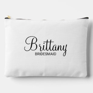 Modern Script Personalised Bridesmaid Accessory Pouch