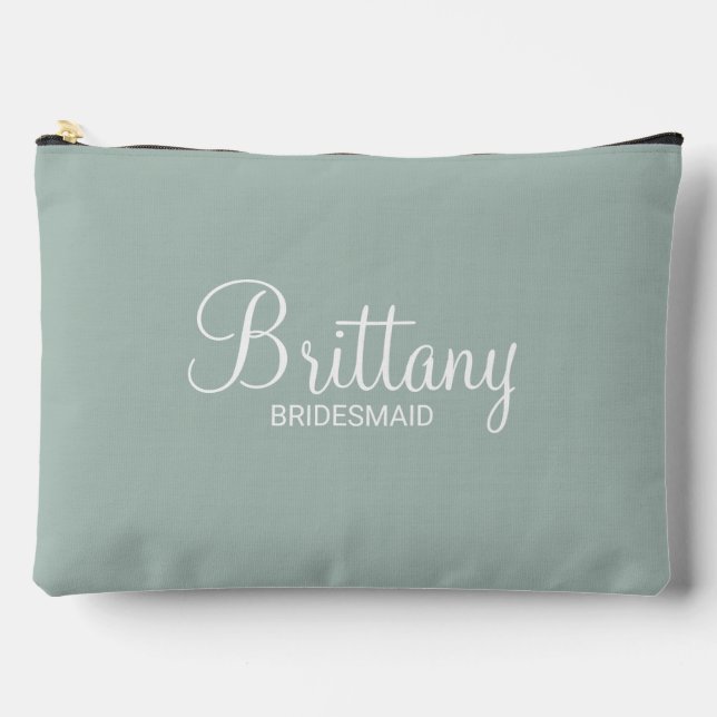 Modern Script Personalised Bridesmaid Accessory Pouch (Front)