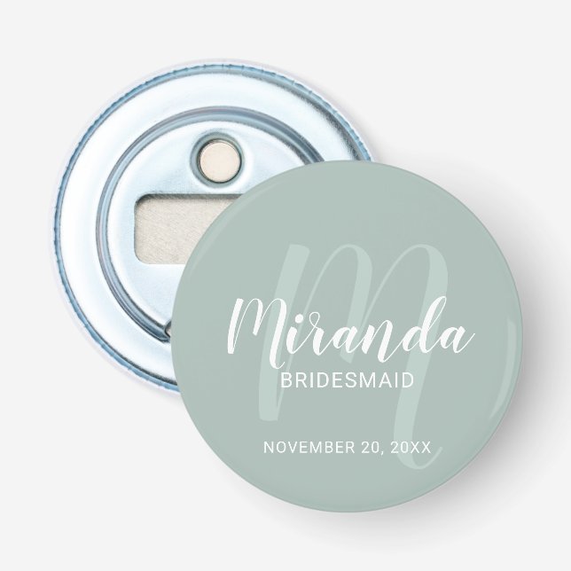 Modern Script Personalised Bridesmaid Bottle Opener (Front)