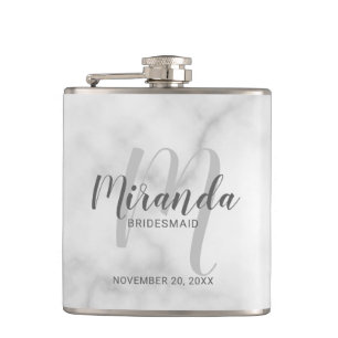 Modern Script Personalised Bridesmaid Flask