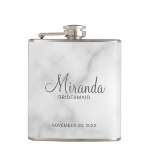 Modern Script Personalised Bridesmaid Flask
