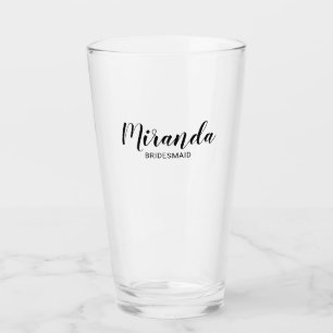 Modern Script Personalised Bridesmaid Glass