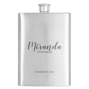 Modern Script Personalised Bridesmaid Hip Flask