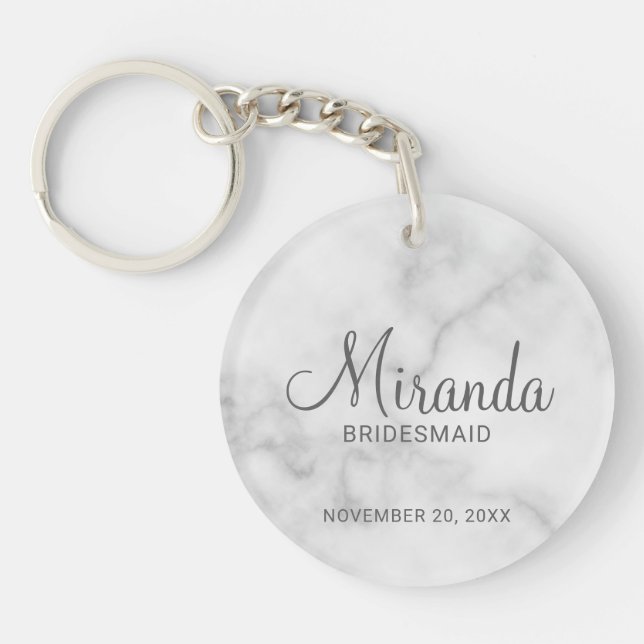 Modern Script Personalised Bridesmaid Key Ring (Front)
