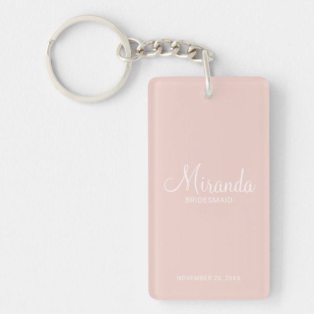 Modern Script Personalised Bridesmaid Key Ring (Front)