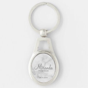 Modern Script Personalised Bridesmaid Key Ring