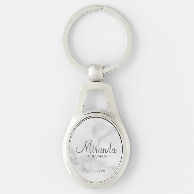 Modern Script Personalised Bridesmaid Key Ring (Front)