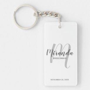 Modern Script Personalised Bridesmaid Key Ring