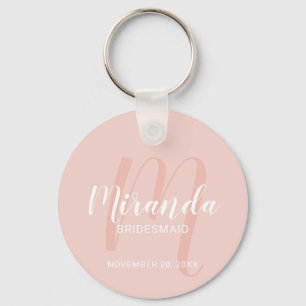 Modern Script Personalised Bridesmaid Key Ring