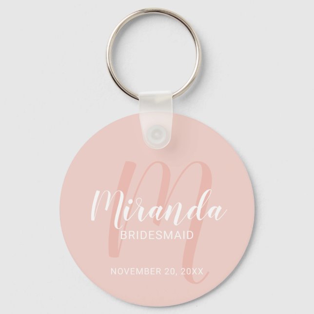 Modern Script Personalised Bridesmaid Key Ring (Front)