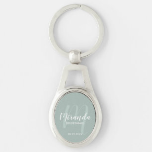 Modern Script Personalised Bridesmaid Key Ring