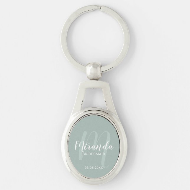 Modern Script Personalised Bridesmaid Key Ring (Front)