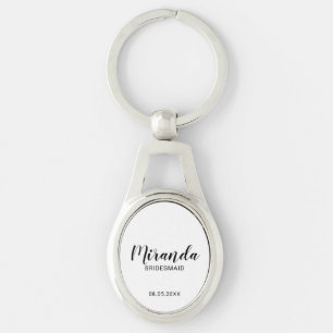 Modern Script Personalised Bridesmaid Key Ring