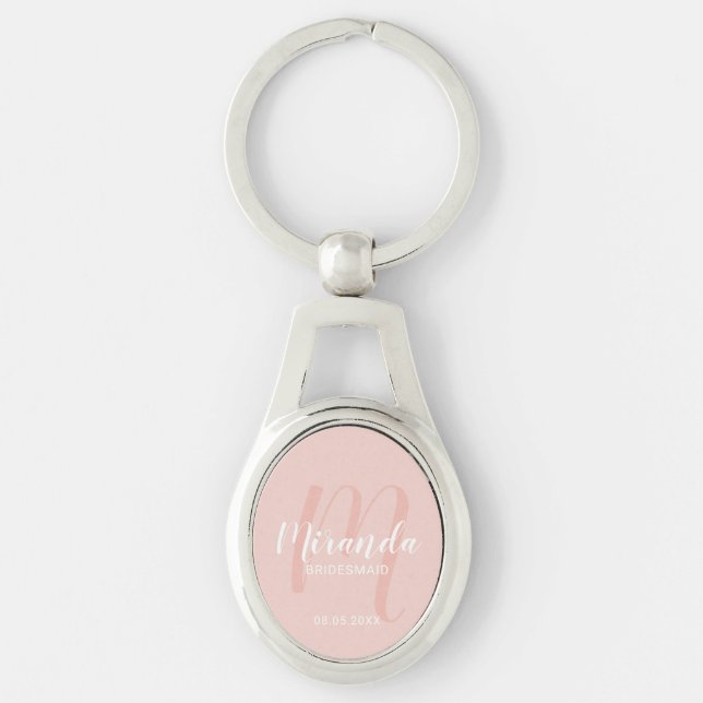 Modern Script Personalised Bridesmaid Key Ring (Front)