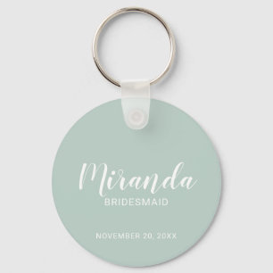 Modern Script Personalised Bridesmaid Key Ring