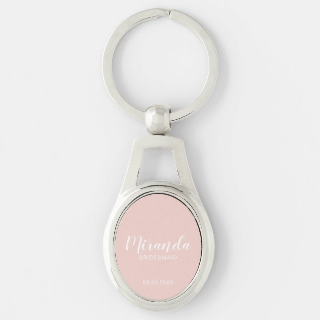 Modern Script Personalised Bridesmaid Key Ring (Front)