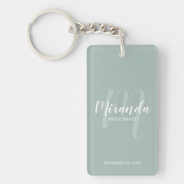 Modern Script Personalised Bridesmaid Key Ring (Front)