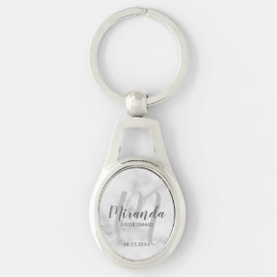 Modern Script Personalised Bridesmaid Key Ring