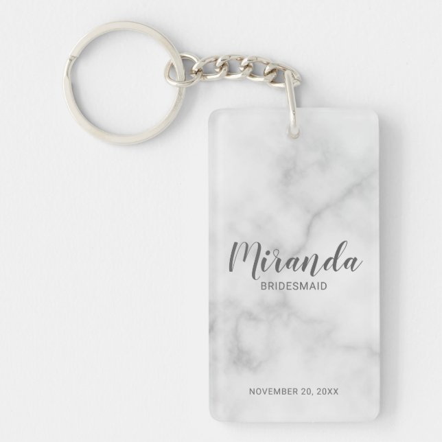 Modern Script Personalised Bridesmaid Key Ring (Front)