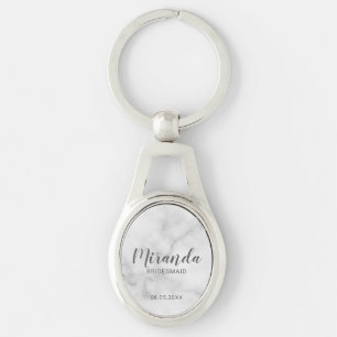 Modern Script Personalised Bridesmaid Key Ring
