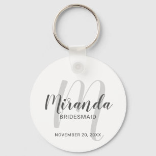 Modern Script Personalised Bridesmaid Key Ring