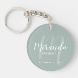 Modern Script Personalised Bridesmaid Keychain