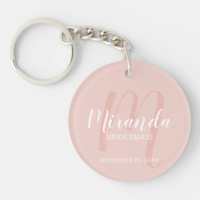 Modern Script Personalised Bridesmaid Keychain (Front)