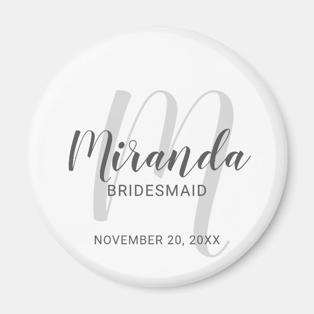 Modern Script Personalised Bridesmaid Magnet (Front)
