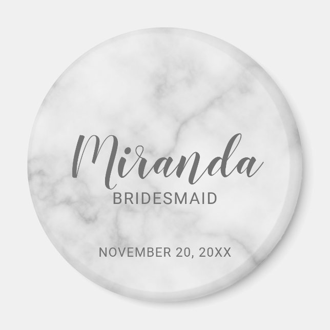 Modern Script Personalised Bridesmaid Magnet (Front)