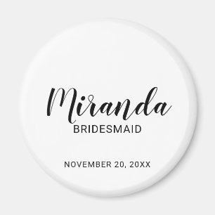 Modern Script Personalised Bridesmaid Magnet