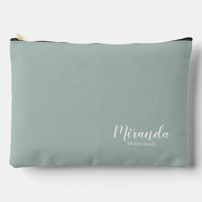Modern Script Personalised Bridesmaid Name Accessory Pouch (Front)