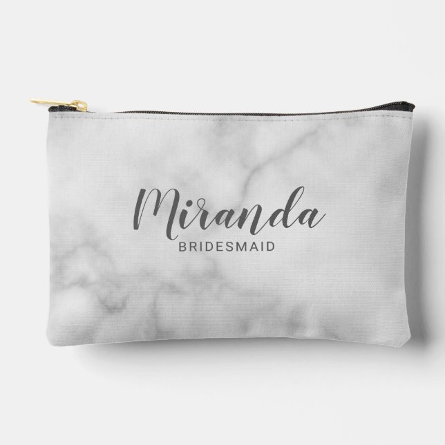 Modern Script Personalised Bridesmaid Name Accessory Pouch (Front)