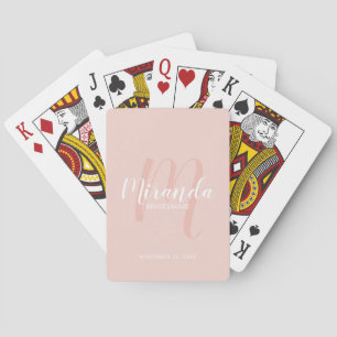 Modern Script Personalised Bridesmaid Playing Cards