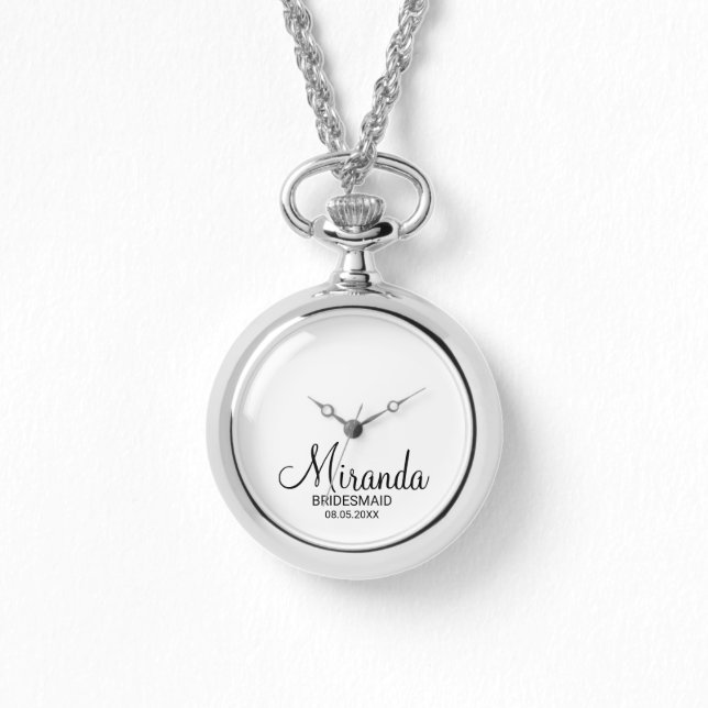 Modern Script Personalised Bridesmaid Watch (Front)