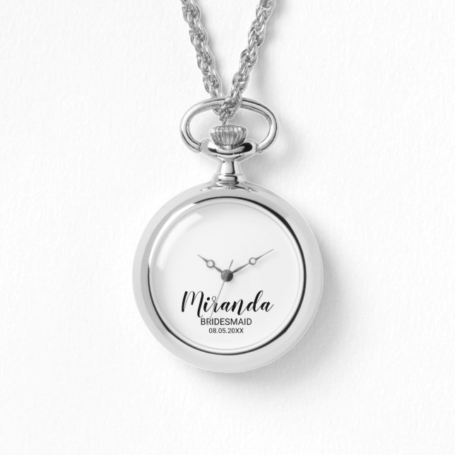 Modern Script Personalised Bridesmaid Watch (Front)