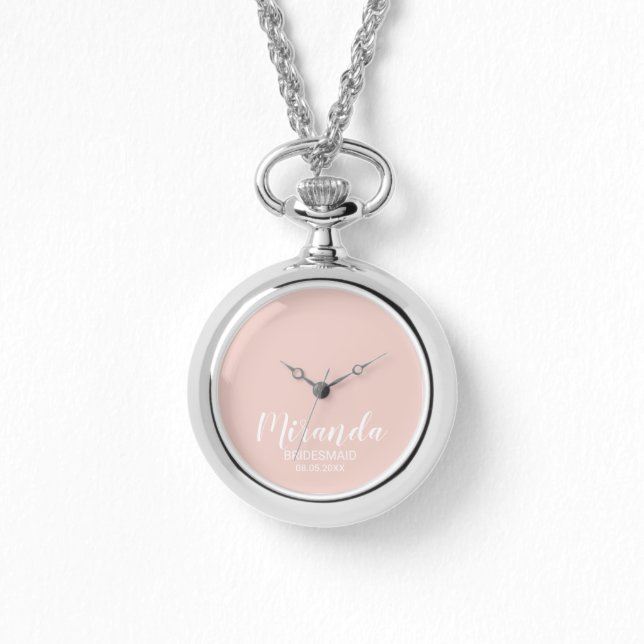 Modern Script Personalised Bridesmaid Watch (Front)