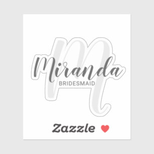 Modern Script Personalised Bridesmaids