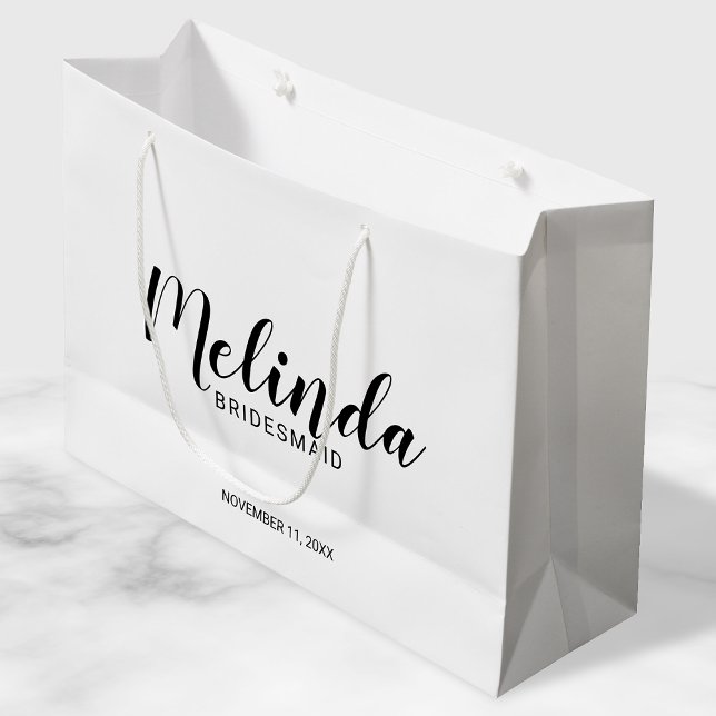 Modern Script Personalised Bridesmaids Large Gift Bag (Creator Uploaded)