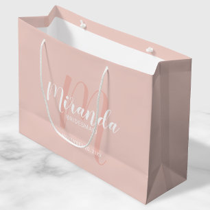 Modern Script Personalised Bridesmaids Large Gift Bag