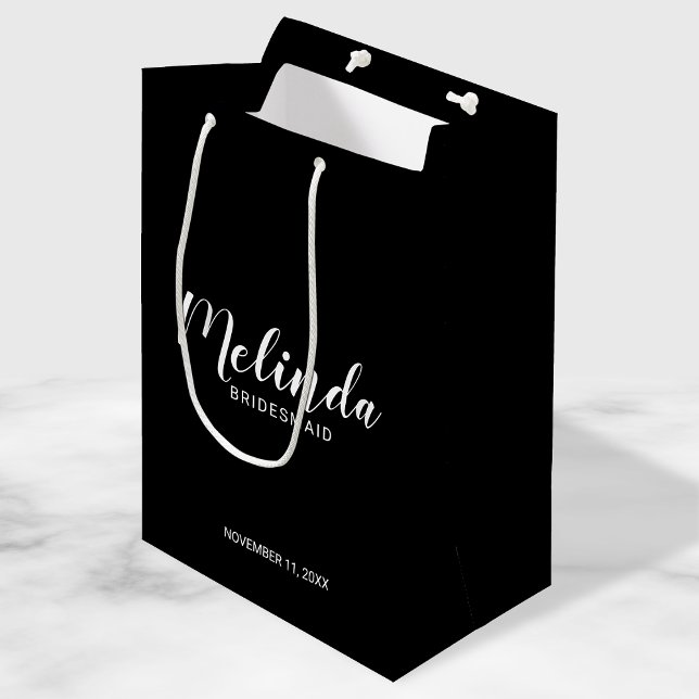 Modern Script Personalised Bridesmaids Medium Gift Bag (Creator Uploaded)