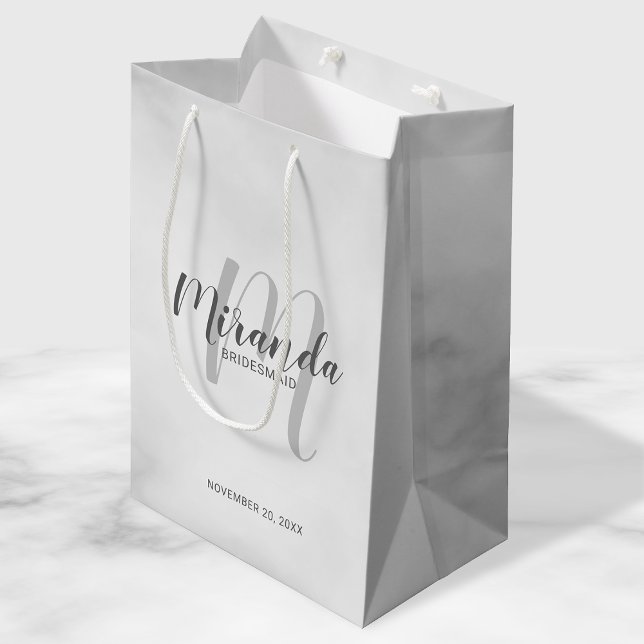 Modern Script Personalised Bridesmaids Medium Gift Bag (Creator Uploaded)