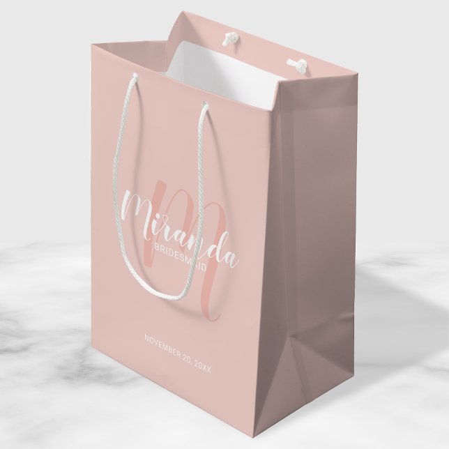 Modern Script Personalised Bridesmaids Medium Gift Bag (Creator Uploaded)