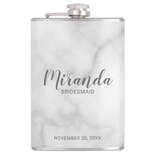 Modern Script Personalised Bridesmaid's Name Hip Flask