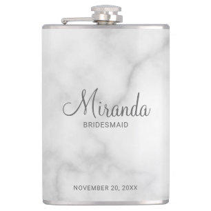 Modern Script Personalised Bridesmaid's Name Hip Flask