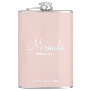Modern Script Personalised Bridesmaid's Name Hip Flask
