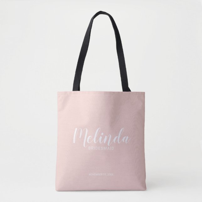 Modern Script Personalised Bridesmaids Tote Bag (Front)