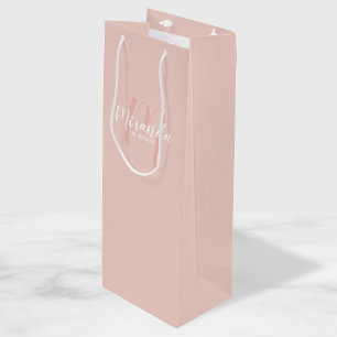 Modern Script Personalised Bridesmaids Wine Gift Bag