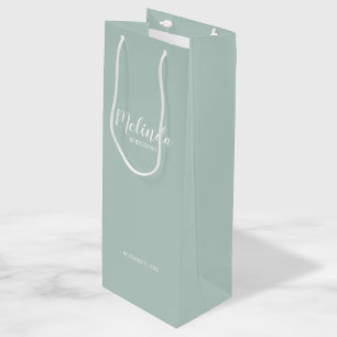 Modern Script Personalised Bridesmaids Wine Gift Bag