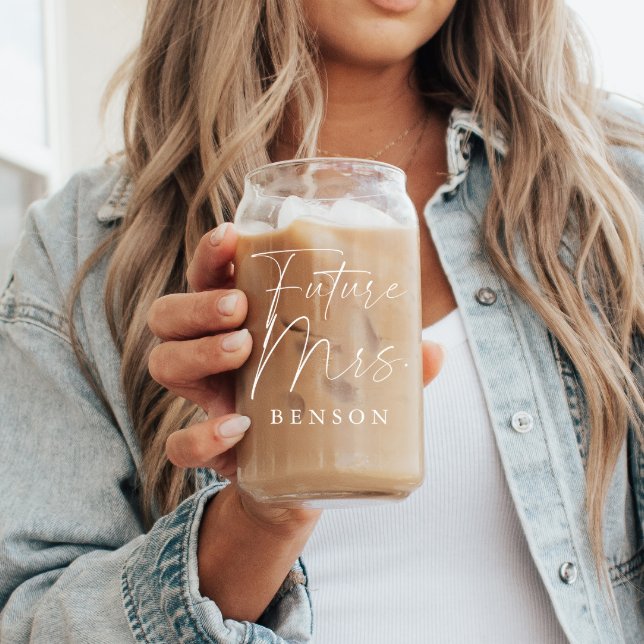 Modern Script Personalised Future Mrs. Can Glass (Creator Uploaded)