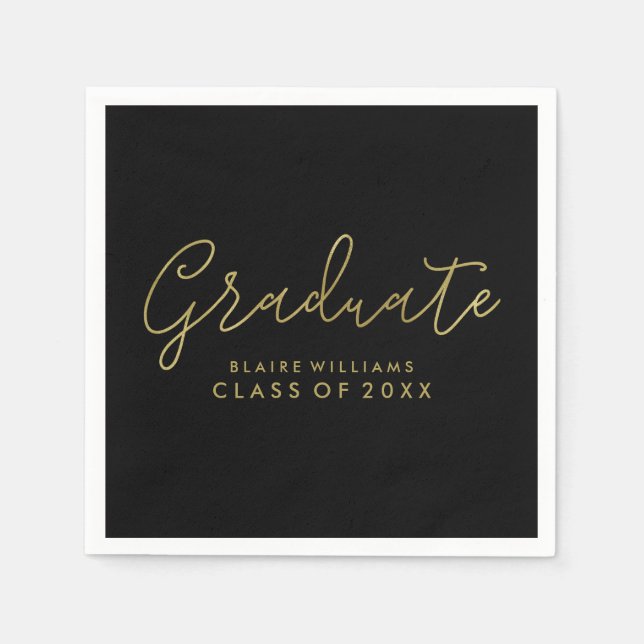 Modern Script Personalised Graduation Napkin (Front)